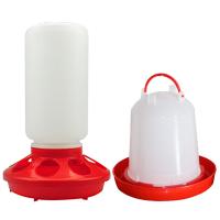 Поилка вакуумная 1 л YL5338-1, кормушка бункерная 1 кг XM3319RED, набор