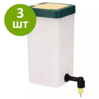 Поилка ниппельная с бачком HobbyFarm 1 л 360 градусов для кур с креплением на клетку, комплект 3 шт.