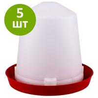 Поилка вакуумная 3 л для цыплят и перепелов, комплект 5 шт.