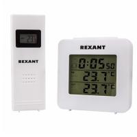 Термометр электронный с часами и беспроводным выносным датчиком REXANT