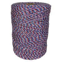 Провод для электропастуха FarmGuard белый с красным и синим 2,5 мм / 1000 м / 3x0,3 мм