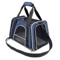 Сумка переноска складная для собак и кошек 45х30х30 см, синяя