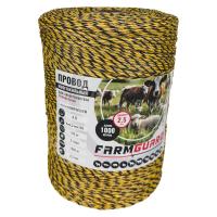 Провод для электропастуха FarmGuard желтый с черным 2,5 мм / 1000 м / 6х0,2 мм SS