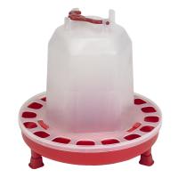 Поилка вакуумная 10 л с винтовой пробкой и ручкой на ножках для кур, домашней птицы