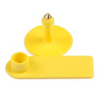 Бирка двойная 50х18 мм, жёлтая, прямоугольная, 100 шт. для свиней, коз, овец, собак и других животных