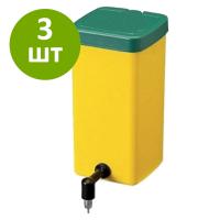 Поилка ниппельная с бачком HobbyFarm 1 л 180 градусов для птиц и кроликов с креплением на клетку, комплект 3 шт.