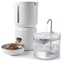 Автокормушка Petzengo PF28W Wi-Fi 4 л для сухого корма и Автопоилка фонтан Petzengo PW28 2,2 л