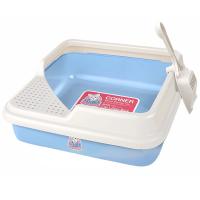 Лоток для кошек Catidea 44х44х14,5 см с совком, розовый