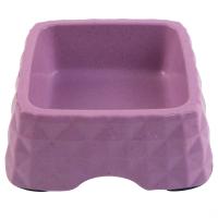 Миска бамбуковая для кошек и собак, 15x15x5.5 см, 430 мл, фиолетовый