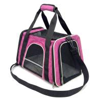 Сумка переноска складная для собак и кошек 45х30х30 см, розовая