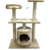 Когтеточка-комплекс с домиком 60х30х96 см, бежевый