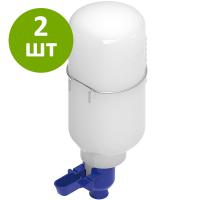Поилка навесная с емкостью 2 л пластик, узкая, комплект 2 шт.