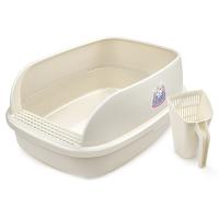 Лоток для кошек XL с совком Catidea 63х45х25 см, кремовый