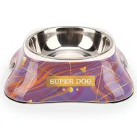 Миска нержавеющая сталь съёмная для собак и кошек, 20x21x6 см, фиолетовый