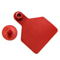 Бирка ушная двойная красная большая