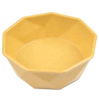 Миска для собак и кошек бамбуковая, 14.4x14.4x5.4 см, 500 мл, желтый