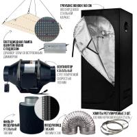 Гроубокс набор HobbyFarm 80x80x160 см Оксфорд 600D: лампа 120W вентилятор 4" воздуховод 4" ст. хомуты 4"-3 шт, фильтр угольный 4x8"