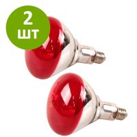 Лампа инфракрасная 175 Bт JK Lighting, E27 BR125, закаленное стекло, красная, комплект 2 шт.