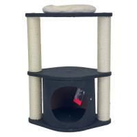 Когтеточка-комплекс с домиком 46х30х60 см, черный