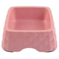 Миска бамбуковая для кошек и собак, 15x15x5.5 см, 430 мл, розовый