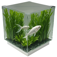 Аквариум Newa Ego LID, EL 30W, 28 л панорамный, LED освещение, белая стеклянная крышка