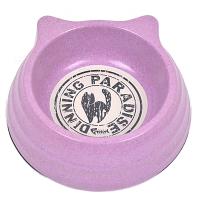 Миска бамбуковая для собак и кошек, 12.5x12x4 см, 150 мл, фиолетовый