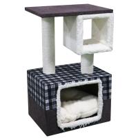 Когтеточка-комплекс с домиком 40х30х67 см, шоколадный