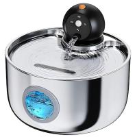 Автопоилка фонтан Petzengo PHW3 2.5 л, с датчиком движения, сталь, для кошек и собак