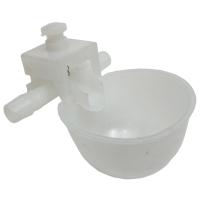 Поилка чашечная с креплением на сетку, регулировкой уровня воды, диаметр 6,3 см, двойной штуцер