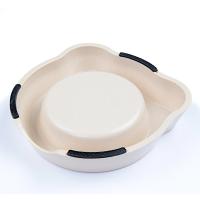 Миска для собак и кошек бамбуковая, 14.5x14.5x3.5 см, 260 мл, синий