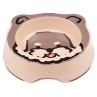 Миска для собак и кошек бамбуковая, 14.5x14.5x3.5 см, 260 мл, серый