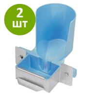 Поилка под бутылку "Ниагара" для кроликов и птиц, пластик/металл, комплект 2 шт.