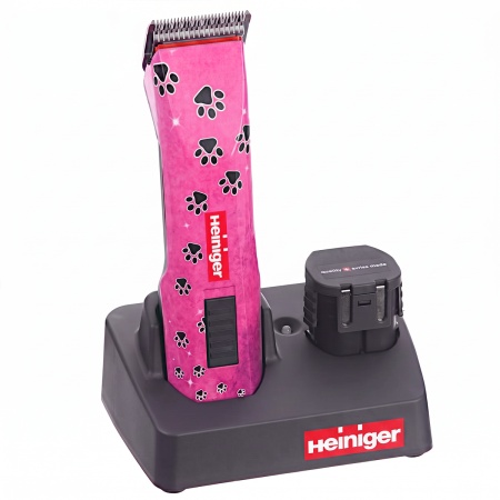 Машинка Heiniger Saphir Pink для стрижки животных, собак, кошек с 2-я аккумуляторами и лезвием #10 1,5 мм "red line"