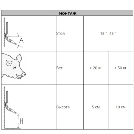 Поилка ниппельная для поросят и молодняка 1/2" наружная