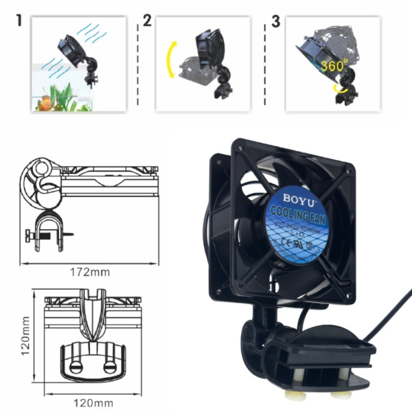 Вентилятор для аквариума Boyu FS-120 охладитель