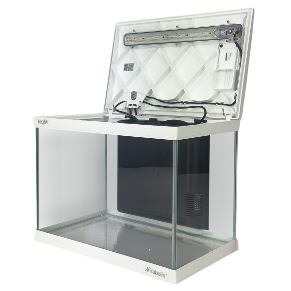 Аквариум Newa Mirabello MIR 30 LED, 30 л, с фильтром, нагревателем и освещением рассвет-закат, белый NEW VERSION