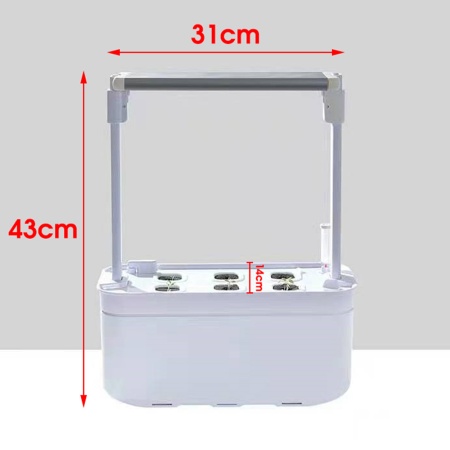 Гидропонная установка HobbyFarm Mini DQ6200-LB-6, домашний умный смарт сад, 6 ячеек, с фитолампой