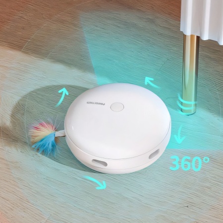 Игрушка для кошек Pawgether PL1b с перьями интерактивная, голубая