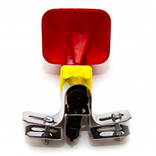 Поилка чашечная для крупной птицы, пластик, с винтовым креплением на сетку