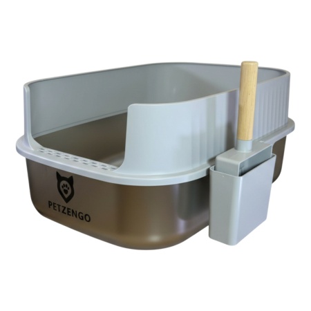 Туалет-домик умный для кошек Petzengo PL-1 60,5х40х39 см с дезодорацией, нержавеющая сталь