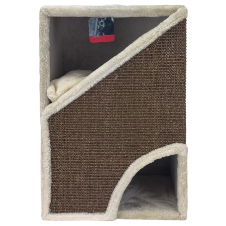 Когтеточка-домик Pet Choice, 40х35х60 см, коричневый, с подушкой