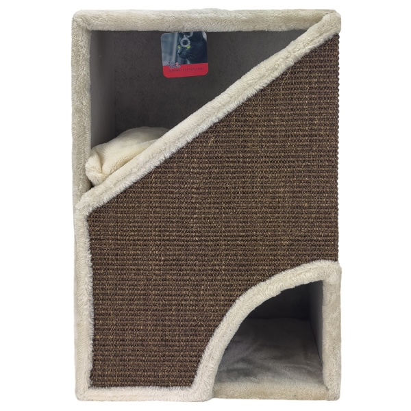 Когтеточка-домик Pet Choice, 40х35х60 см, коричневый, с подушкой