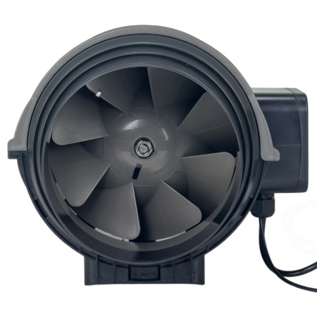 Вентилятор для гроубокса HobbyFarm канальный встроенный с регулятором, бесшумный, 6", пластик