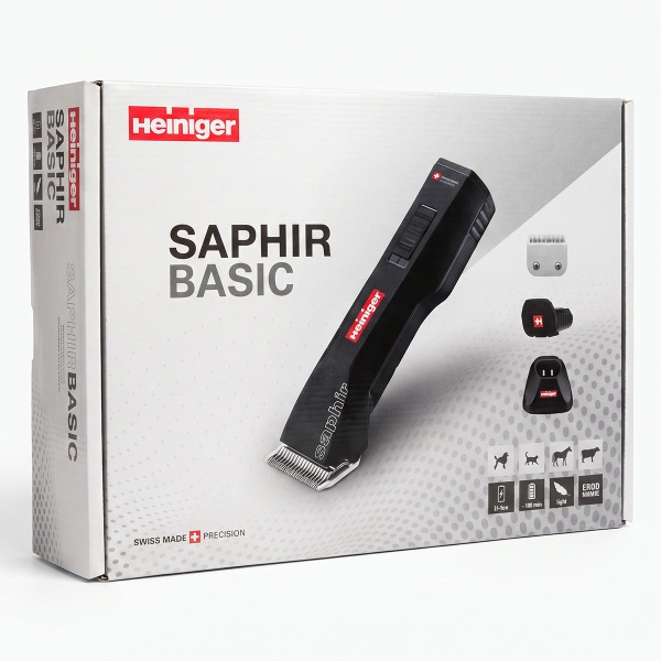 Машинка Heiniger Saphir Basic для стрижки животных, собак, кошек с лезвием #10 1,5 мм "red line"