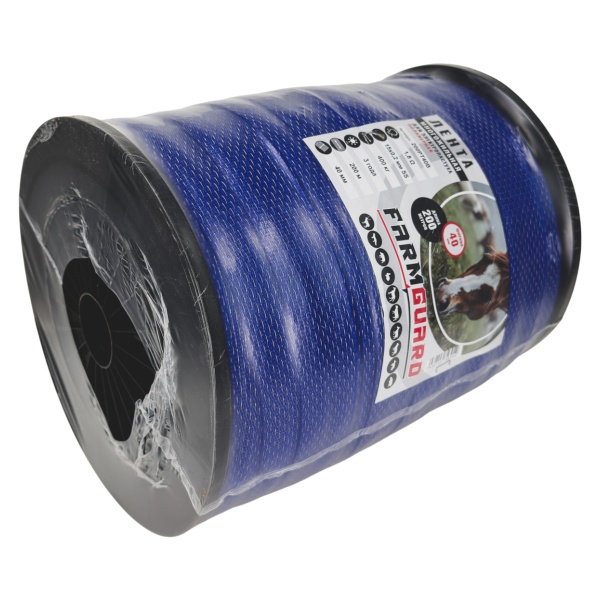 Лента для электропастуха FarmGuard синяя 40 мм / 200 м