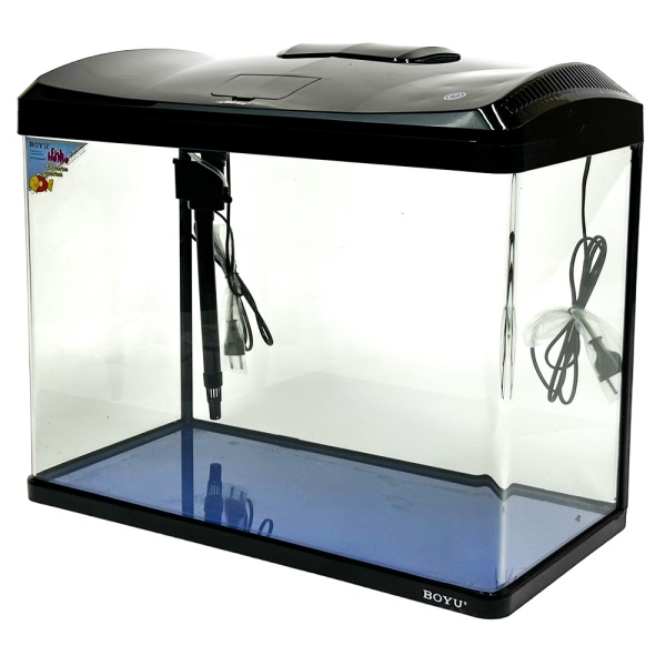 Аквариум с тумбой Boyu EC-600 панорамный, 66 л, с фильтром и LED-лампой, черный