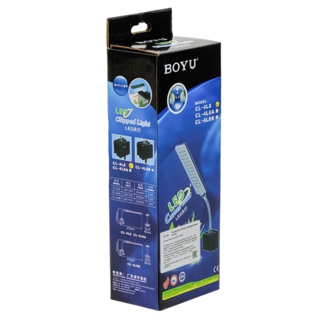 Светильник LED Boyu CL-4L8 с зажимом для аквариума, белый и синий свет