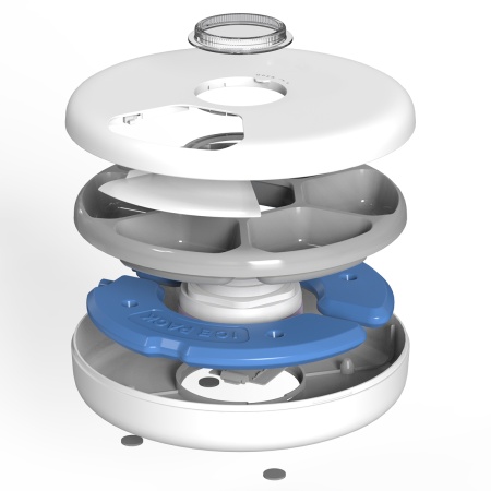 Автокормушка Petzengo PF19-L 6 секций, ж/к дисплей, с охлаждением, для сухого и влажного корма, белая