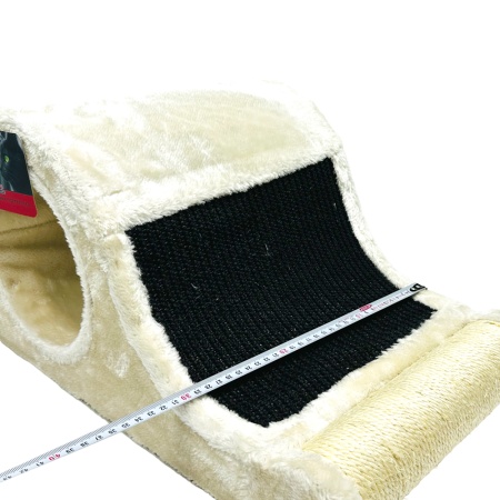 Когтеточка-волна для кошек 50х30х25 см с туннелем, кремовый