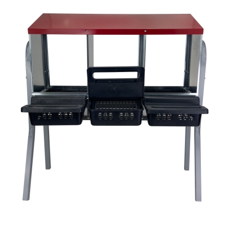 Гнездо для кур несушек 3 секции, на ножках, с яйцесборником